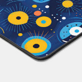 Motif d'oeil méchant BOHO moderne bleu (Coin)