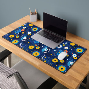 Motif d'oeil méchant BOHO moderne bleu