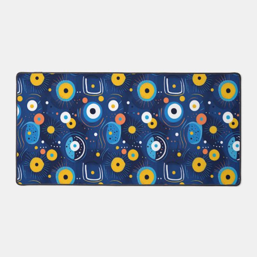 Motif d'oeil méchant BOHO moderne bleu (Recto)