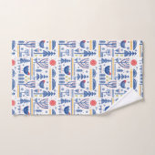 Motif d'oiseau d'hiver d'art populaire (Serviette à main)