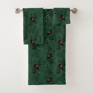 Motif d'oiseau-noir à ailes rouges