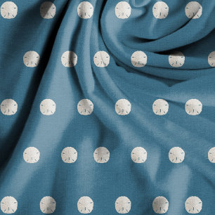 Motif Dollar de Sable Blanc sur Tissu Bleu Marine