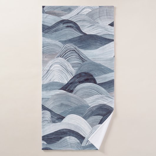 Motif d'onde aquarelle. Arrière - plan sans coutur (Serviette de bain)