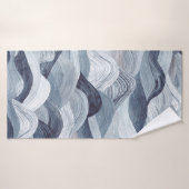 Motif d'onde aquarelle. Arrière - plan sans coutur (Serviette de bain)