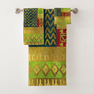 Motif d'or africain ethnique sur la couleur
