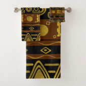 Motif d'or d'Afrique sur noir et brun (En situation)