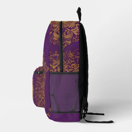 Motif d'or violet indien Tout sur papier sac à dos (Droite)