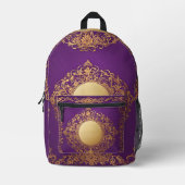 Motif d'or violet indien Tout sur papier sac à dos (Recto)