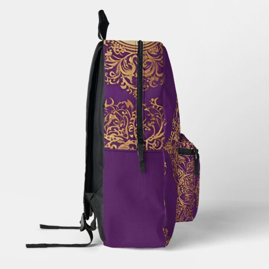 Motif d'or violet indien Tout sur papier sac à dos (Gauche)