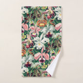 Motif d'orchidée blanche rose jaune (Serviette à main)
