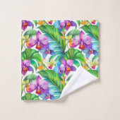 Motif d'orchidées tropicales (Gant de toilette)