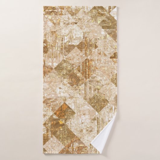 Motif doré en mosaïque abstraite (Serviette de bain)