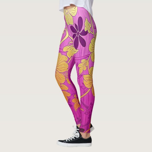Motif doré rose ORIENTAL - Leggings (Gauche)