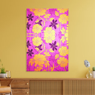 Motif doré rose ORIENTAL - Toile emballée