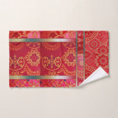 MOTIF doré rouge ORIENTAL - Ensemble de serviettes (Serviette à main)