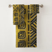 Motif d'origine africaine en or sur noir (En situation)