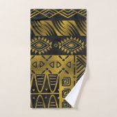 Motif d'origine africaine en or sur noir (Serviette à main)