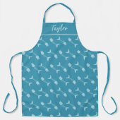 Motif d'os de poisson personnalisé bleu tablier (Recto)