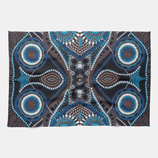 Motif Dot Art sur la serviette de cuisine (Horizontal)