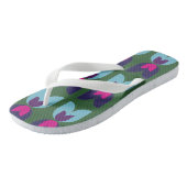 Motif double tulipe en tongs vert et bleu (Incliné)