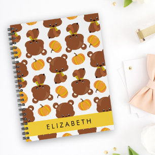 Motif D'Ours, Mignons Ours, Citrouille, Votre Nom