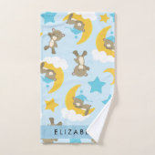 Motif D'Ours, Nounours, Étoiles, Votre Nom (Serviette à main)