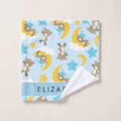 Motif D'Ours, Nounours, Étoiles, Votre Nom (Gant de toilette)