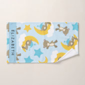 Motif D'Ours, Nounours, Étoiles, Votre Nom (Serviette à main)