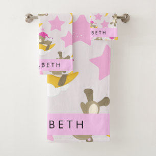 Motif D'Ours, Nounours, Étoiles, Votre Nom