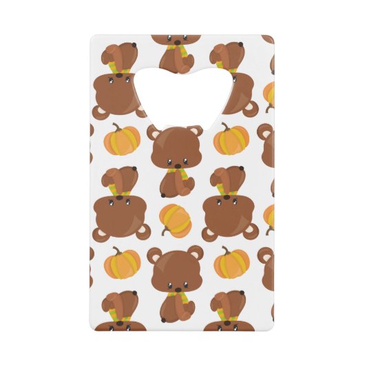 Motif D'Ours, Ours Mignons, Automne, Citrouille (Devant)