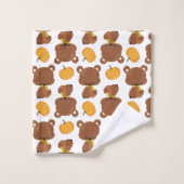 Motif D'Ours, Ours Mignons, Automne, Citrouille (Gant de toilette)