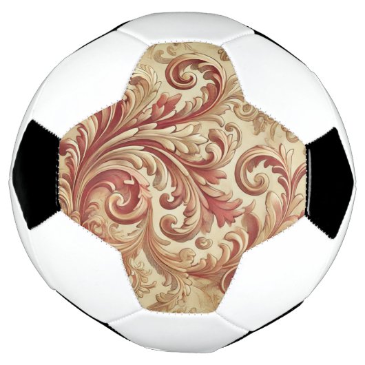 Motif doux rouge et or Damask (Tourné)