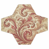 Motif doux rouge et or Damask (Plat)