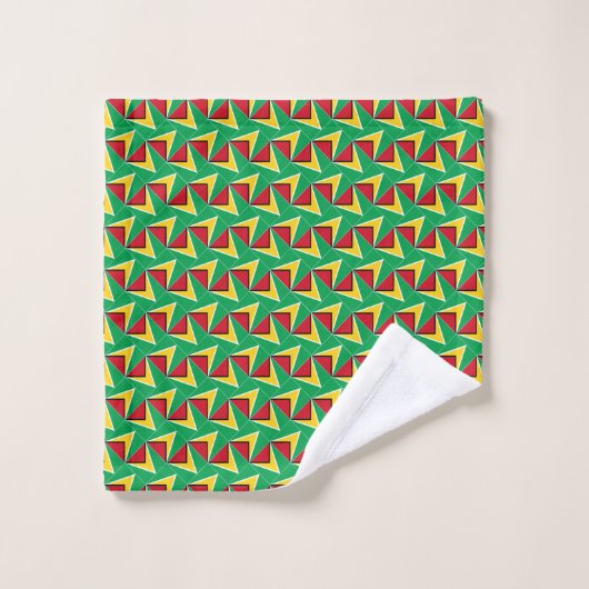Motif Drapeau de Guyane Patchwork (Gant de toilette)