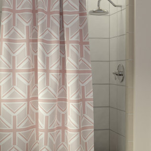 Motif Drapeau rose Union Jack Rideau de douche