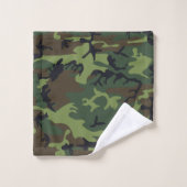Motif du Camouflage Vert, Motif militaire, Armée (Gant de toilette)