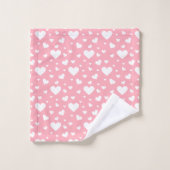 Motif du coeur blanc sur rose (Gant de toilette)