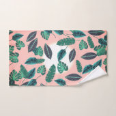 Motif du coucher de soleil des Feuilles verts rose (Serviette à main)