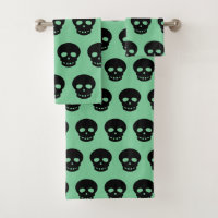 Motif du crâne noir vert Sage