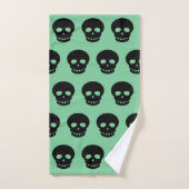 Motif du crâne noir vert Sage (Serviette à main)