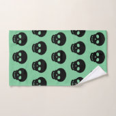 Motif du crâne noir vert Sage (Serviette à main)