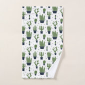 Motif du désert de cactus foncé rustique (Serviette à main)