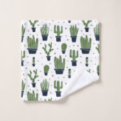 Motif du désert de cactus foncé rustique (Gant de toilette)