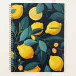 Motif du jardin de citron. Agrumes tropicaux jaune<br><div class="desc">Plannière motif citron jaune.</div>