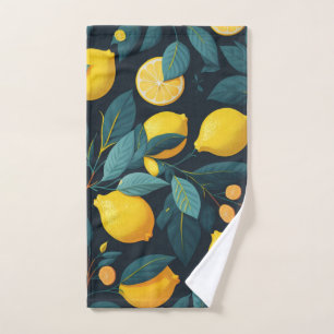 Motif du jardin de citron. Agrumes tropicaux jaune