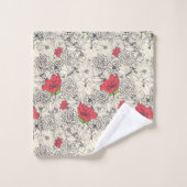 Motif du jardin de fleurs de pavot (Gant de toilette)