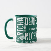 Motif du nom de la Mug verte (Gauche)