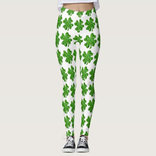 Motif du trèfle St. Patrick's Day Leggings (Devant)