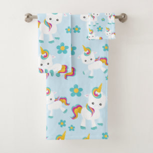 Motif D'Unicornes, De Mignons Unicornes, Fleurs