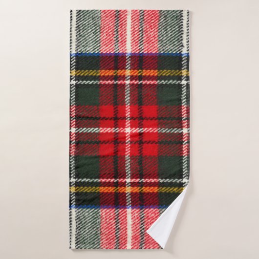 Motif écossais tartan. Laine rouge et blanche plai (Serviette de bain)